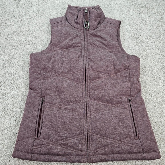 Ascend Jackets & Blazers - Ascend Quilted Heathered Purple Vest Womens Size M Full Zip Pockets Stand Collar